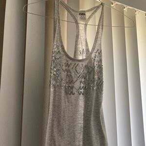 Victoria’s Secret PINK Grey Sequin Tank Top